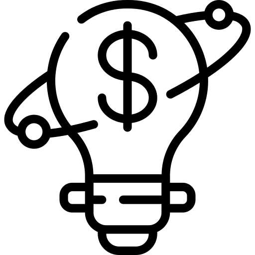 Lightbulb strategy business and finance dollar symbol icon
