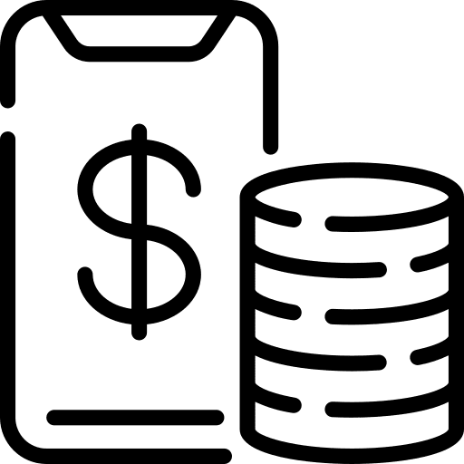 Mobile payment dollar bill dollar mobile payment icon