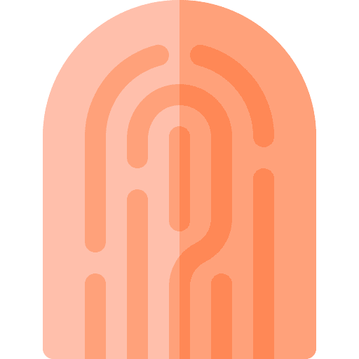 Fingerprint identification detective evidence icon