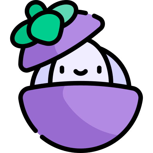 Mangosteen organic vegetarian food icon