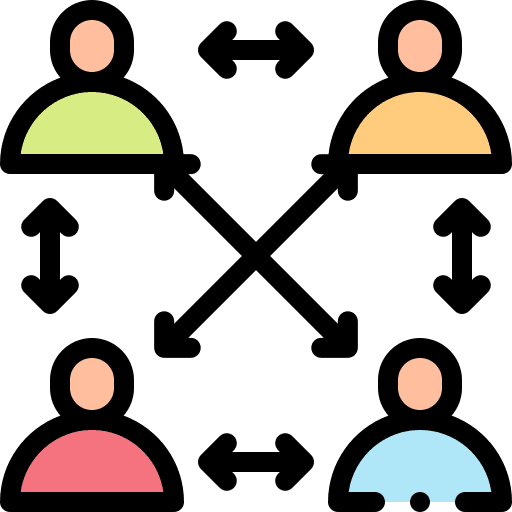 Interpersonal communications together working icon