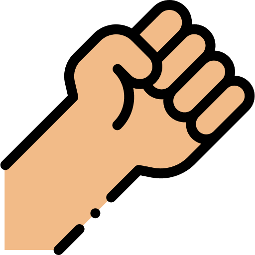 Strong hands and gestures hand muscle icon