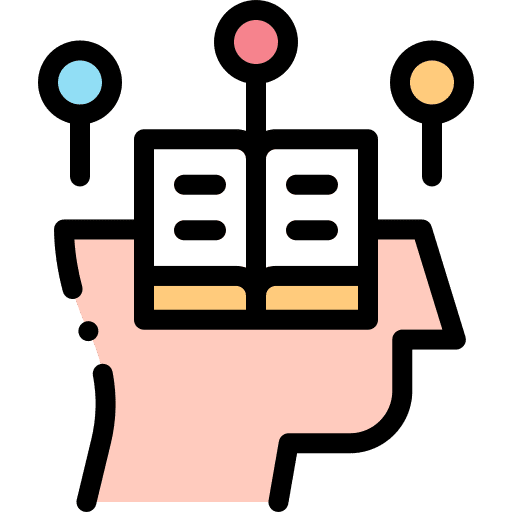 Learning mind learning head icon