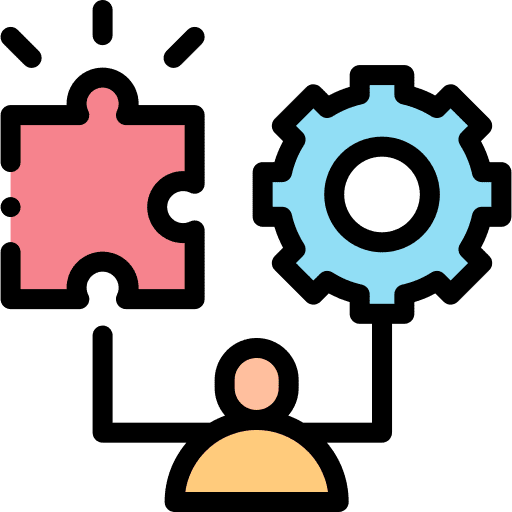 Strategy people puzzle business and finance icon