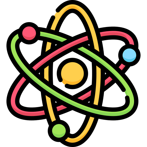 Atom nuclear atomic education icon