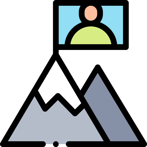Challenge flag challenge mountain peak icon