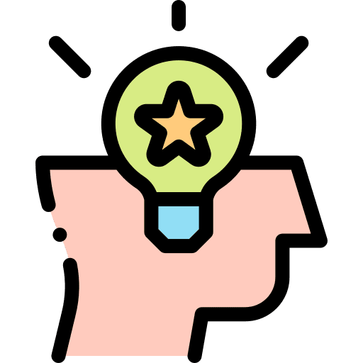 Creativity light bulb business and finance head icon