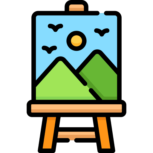 Easel education draw art icon