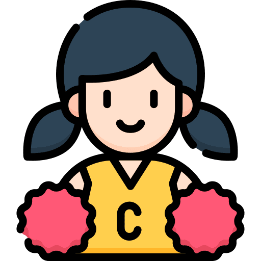 Female cheerleader professions and jobs woman education icon