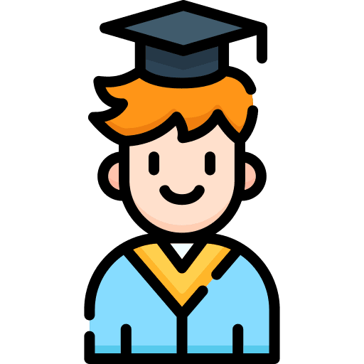 Graduate academy school mortarboard icon