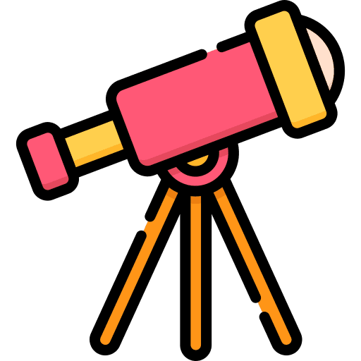 Telescope retro adventure telescope icon