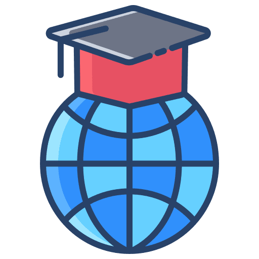 Graduation globe college graduation cap icon