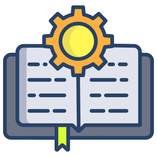 Open book settings commerce and shopping user manual icon