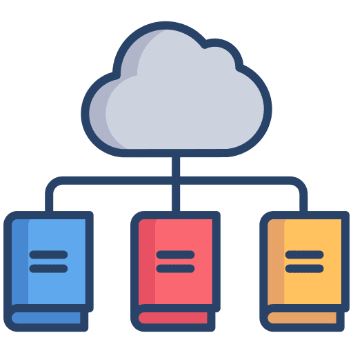 Cloud library books digital library education icon