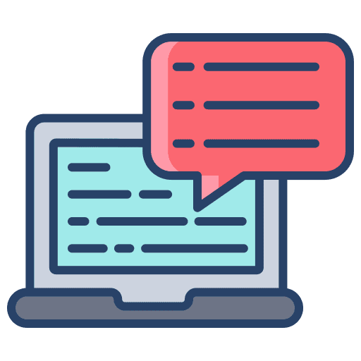 Laptop bubble speech conversation messages icon