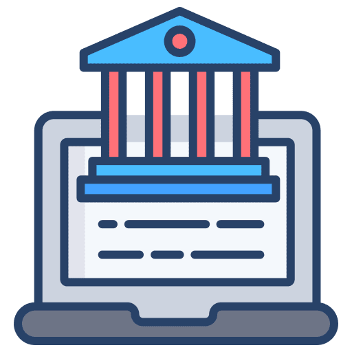 Laptop education architecture and city buildings icon