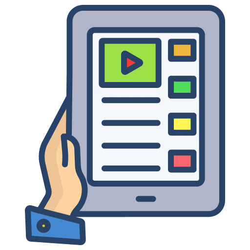 Tablet multimedia tablet video tutorial icon