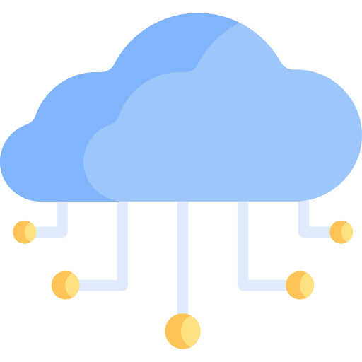 Cloud networking cloud storage network icon
