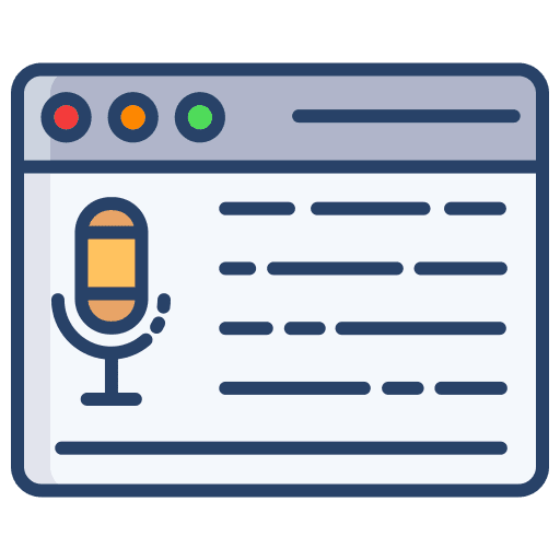 Podcast website education record icon