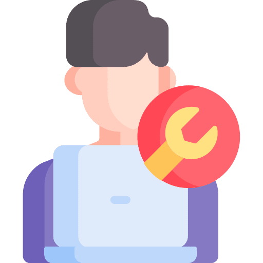 Technical support operator staff support icon