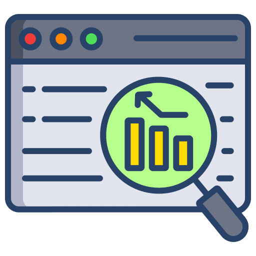 Web business and finance analytics education icon