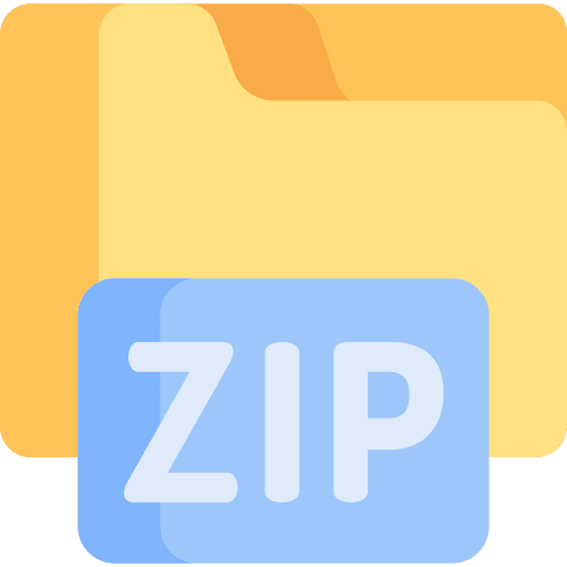 Zip file data storage zip format icon