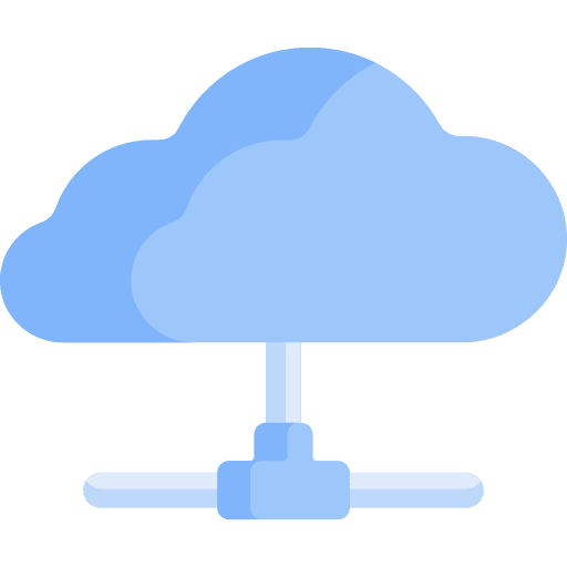 Cloud data storage seo and web networking icon