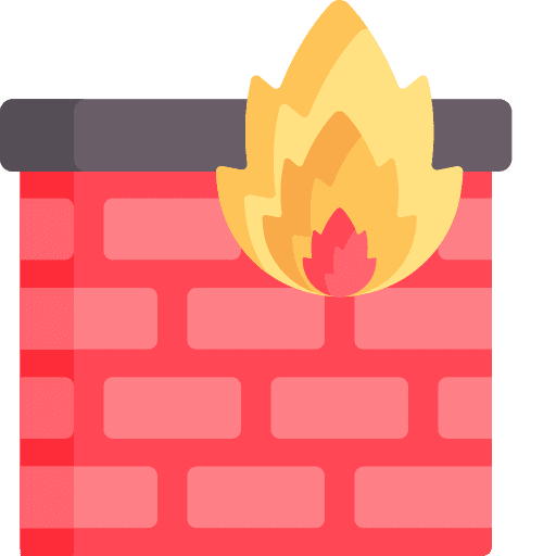 Firewall bricks protection hacker icon