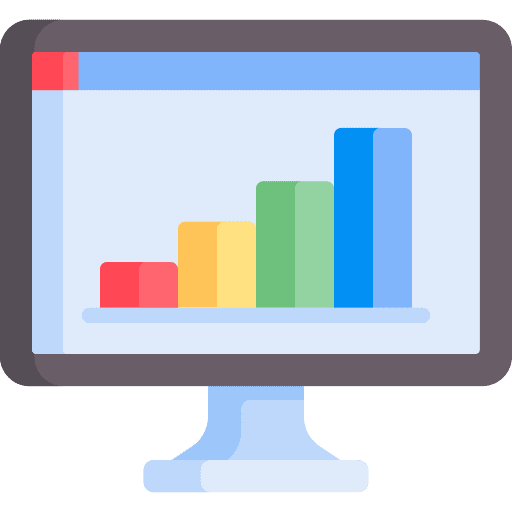 Graphic monitoring monitor business and finance icon