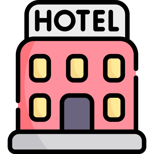 Hotel holidays vacations buildings icon