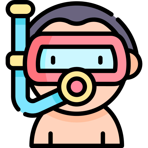 Snorkeling diving mask holidays sports and competition icon