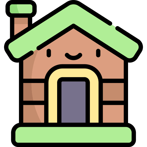 Cabin nature river landscape icon