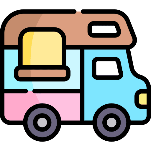 Camper van camper van trailer holidays icon