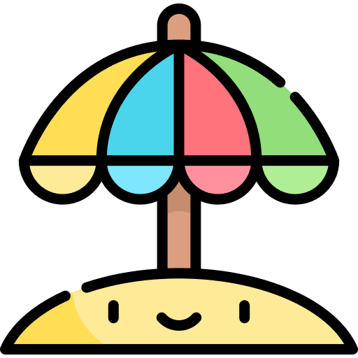 Parasol beach weather summer icon