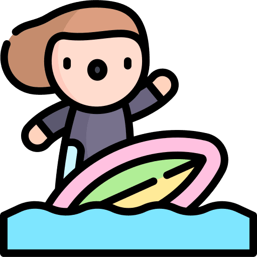 Surfer sports and competition sporty surfer icon