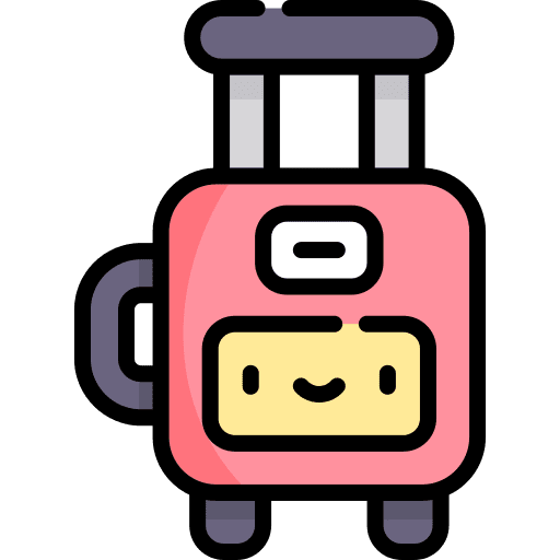 Suitcase travelling travel baggage icon