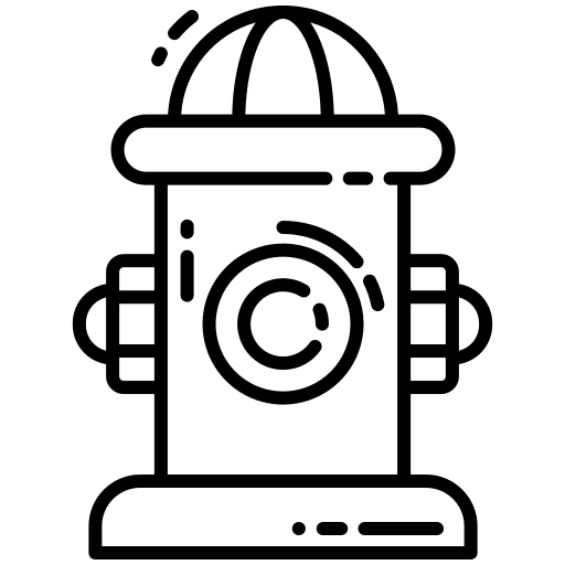 Fire hydrant protection architecture and city emergency icon