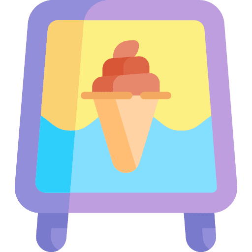 Signage signaling food and restaurant ice cream shop icon