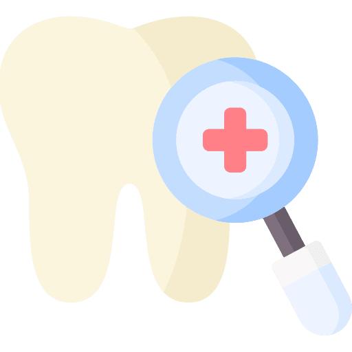 Dental checkup loupe tooth healthcare and medical icon