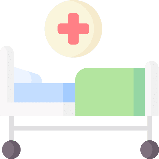 Hospital bed patient medical stretcher illness icon