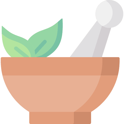 Herbs mortar medicine antidote icon