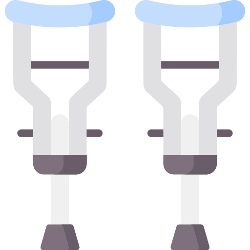 Crutches accessibility orthopedic healthcare and medical icon