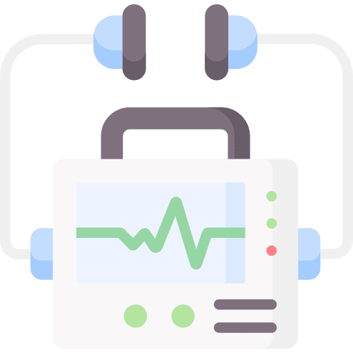 Defibrillator emergency security hospital icon