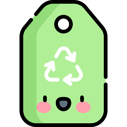 Label recycle green tag icon
