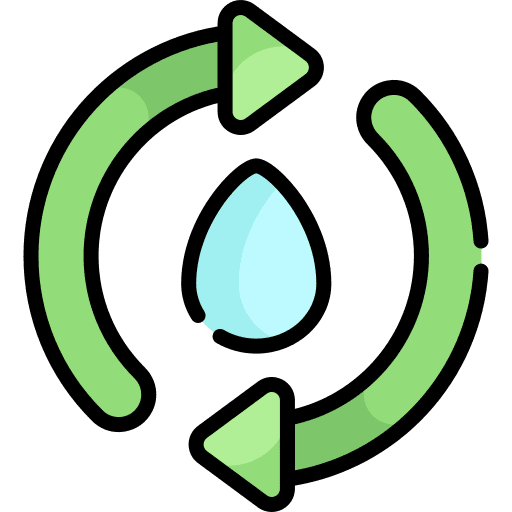 Renewable nature raindrop arrows icon