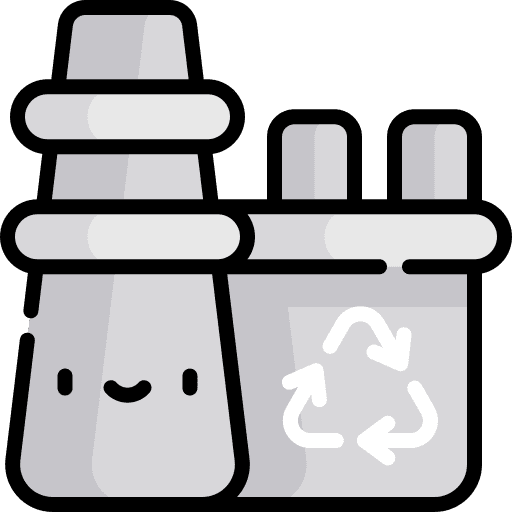 Recycling plant recycle sign waste factory icon