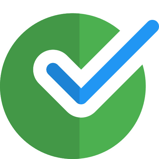 Correction tick mark true correction icon