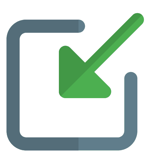 Inside arrow interface square icon