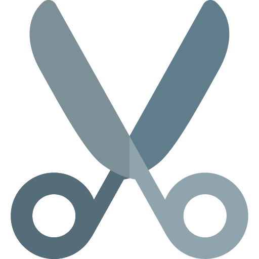 Scissors button cut scissors icon