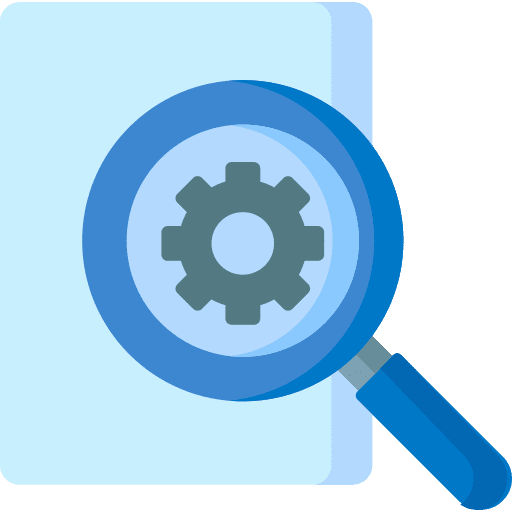 Discovery paper sheet gear files and folders icon